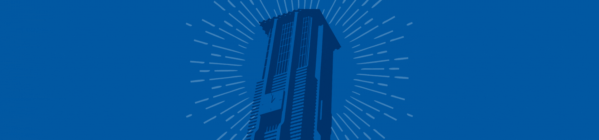 A blue background showing the UCR belltower and the words "Greetings from the University of California Riverside. Home of the Highlanders" 
