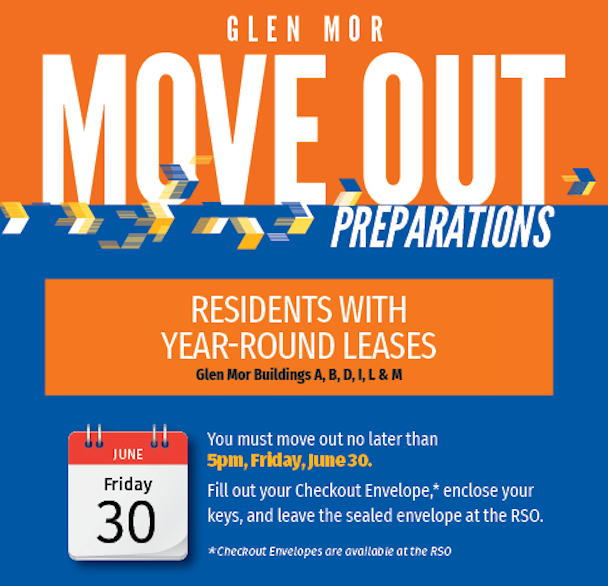 Campus Apartments Move-Out Preparations Glen Mor Year Leases