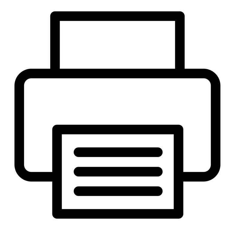 An outline icon of a printer.