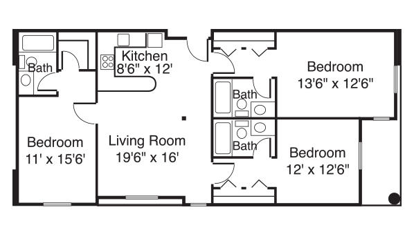 International Village 3 Bed 3 Bath Floor Plan