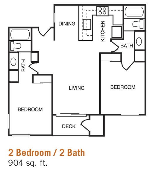 Oban 2 Bed 2 Bath Floor Plan