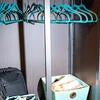 Closet space in a room at Dundee Residence Hall.