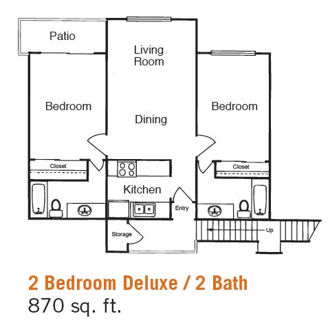 Falkirk 2 Bed Deluxe/2Bath Floor Plan